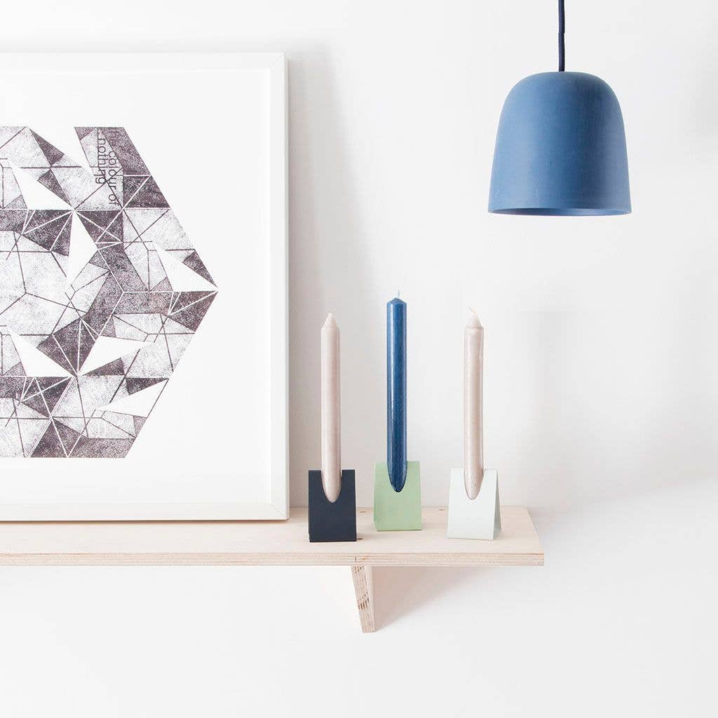 Triangle Candle Holder - Cobalt Blue