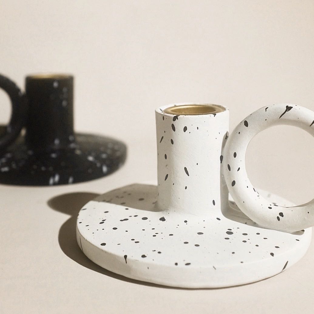 INK SPLASH CANDLE HOLDER SET