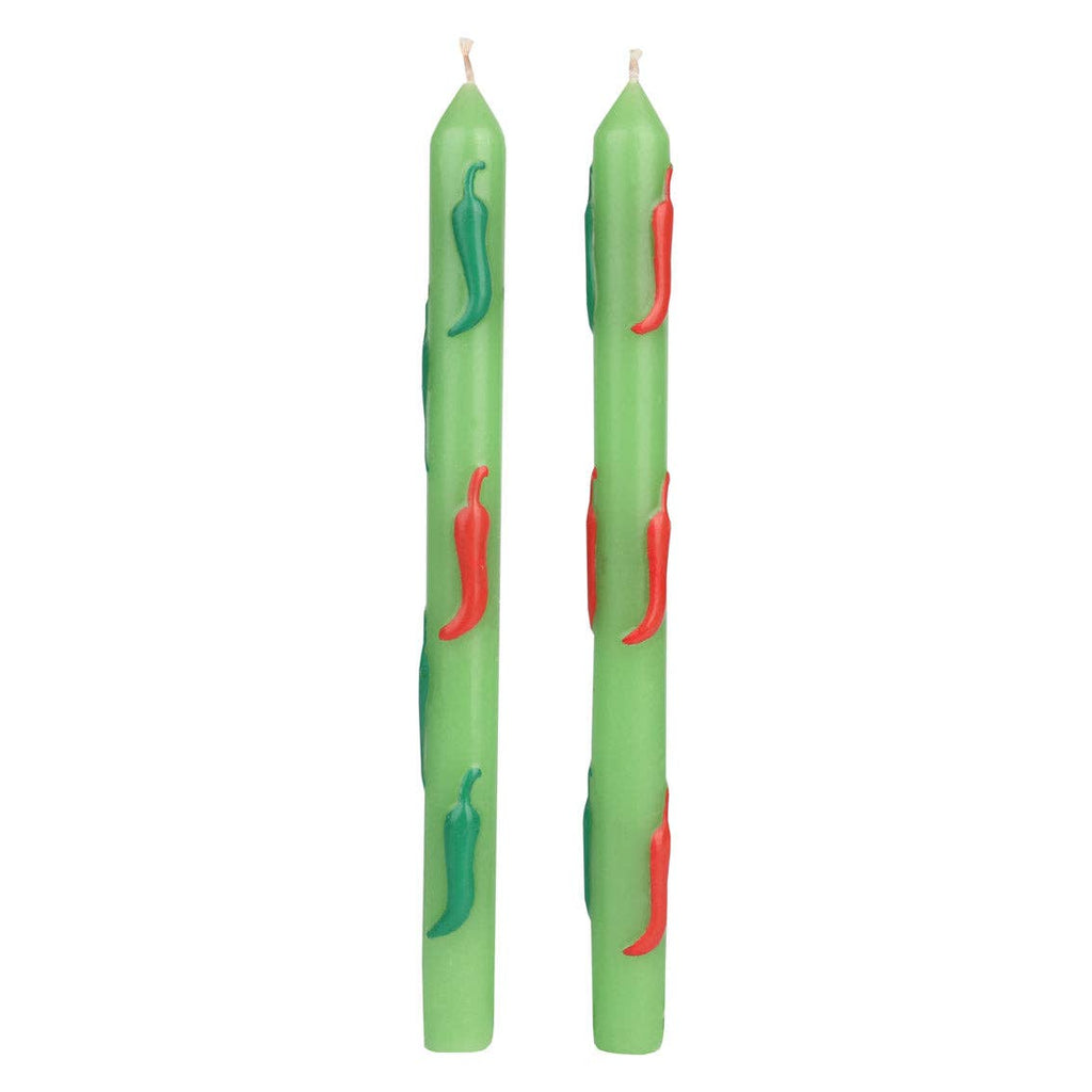 Green Chilli Taper Candles - 2 Pack