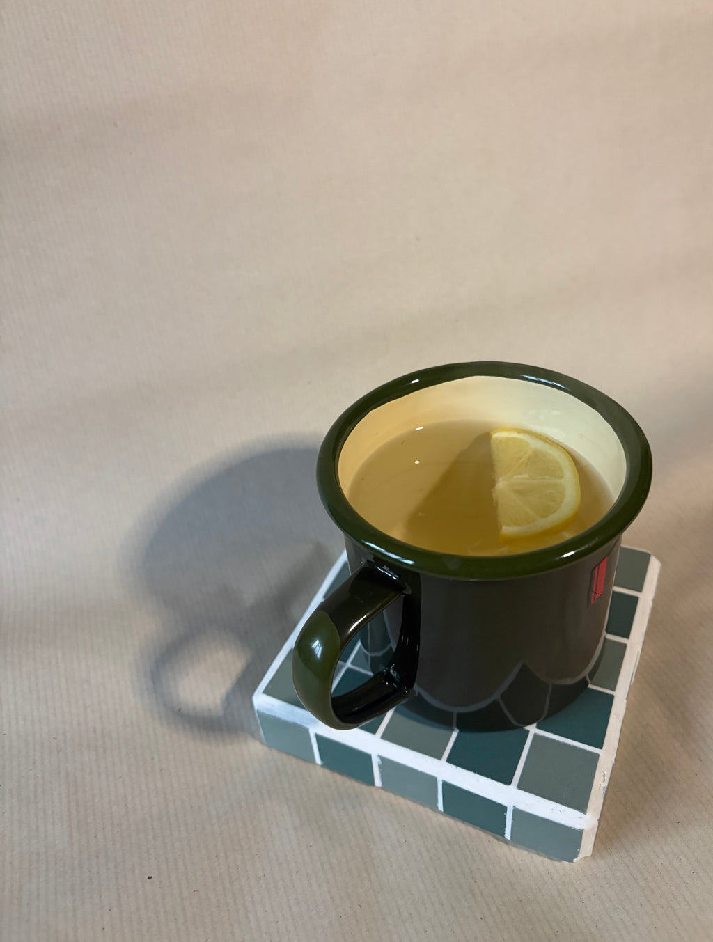 Reversible mosaic coaster-candle holder