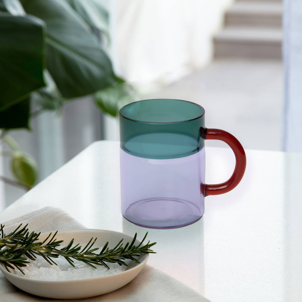 Pablo Glass Mug - Lilac and Green