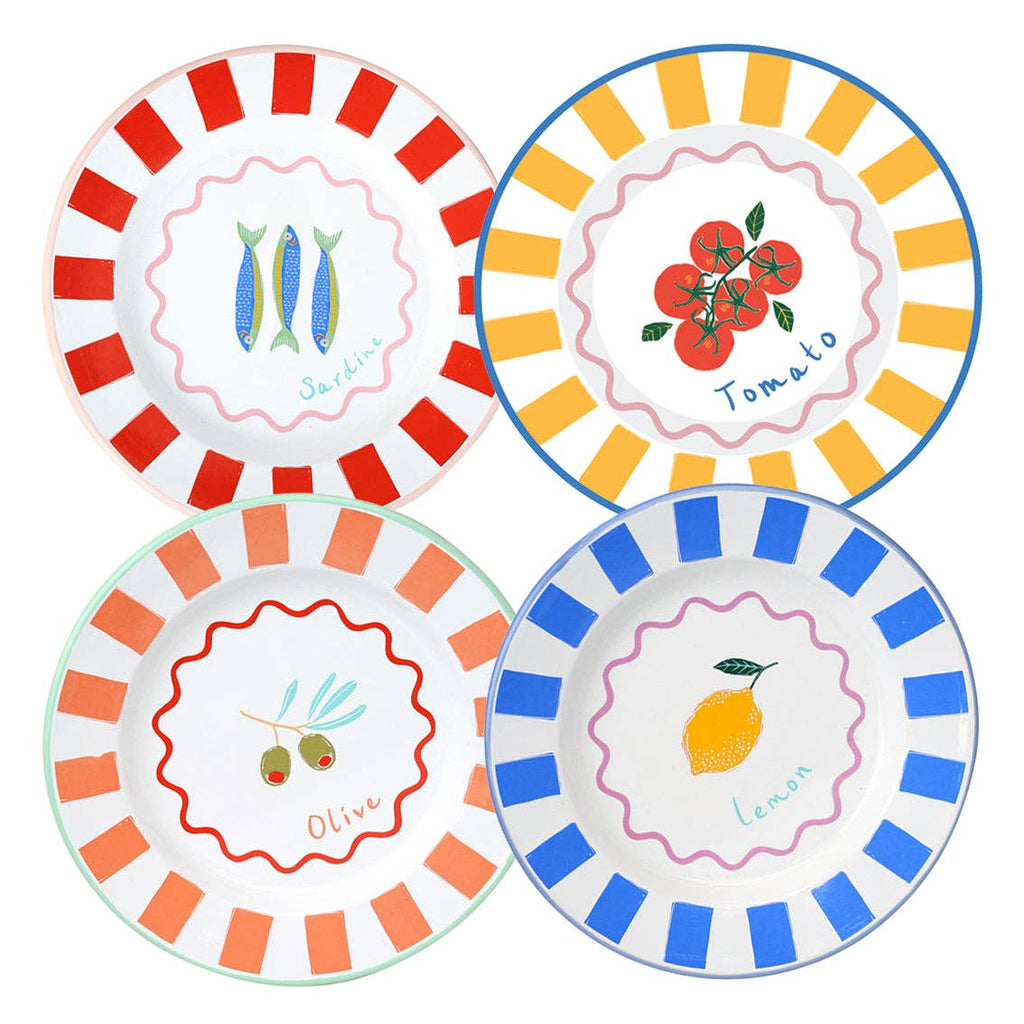 Bon Appetit Enamel Plate Starter Set - set of 4