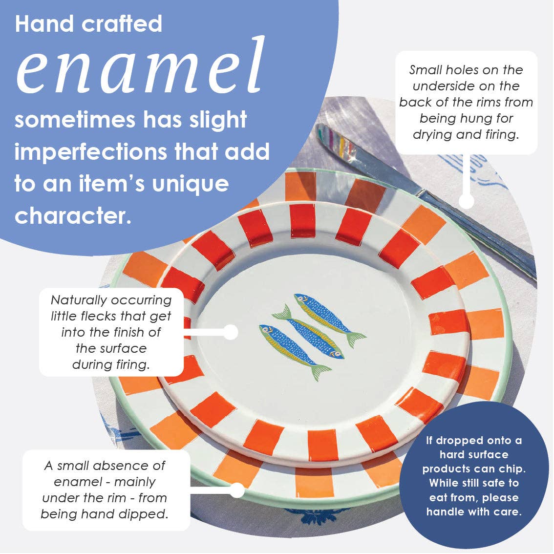 Bon Appetit Enamel Plate Starter Set - set of 4