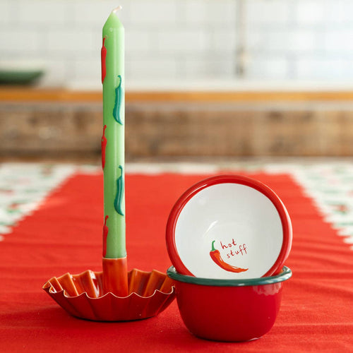 Green Chilli Taper Candles - 2 Pack