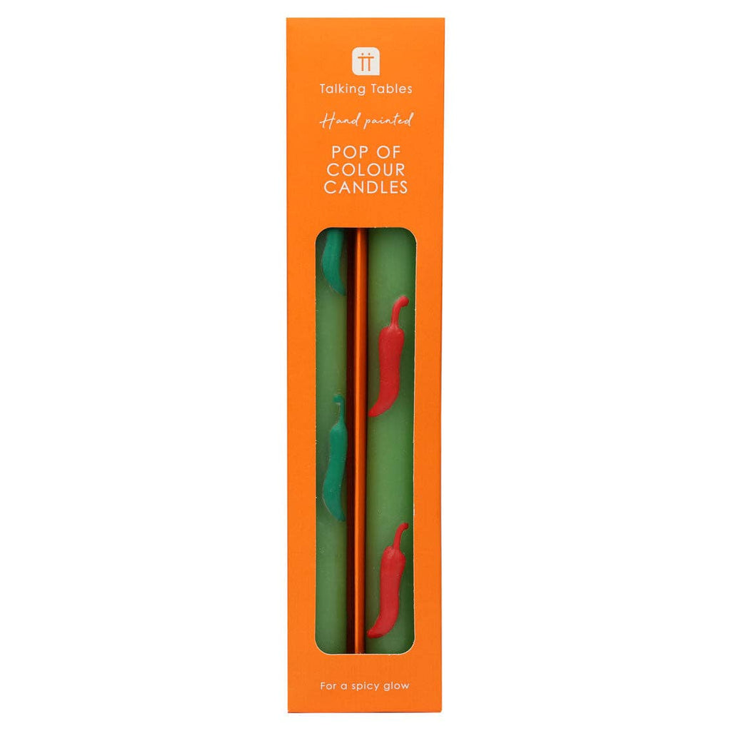Green Chilli Taper Candles - 2 Pack