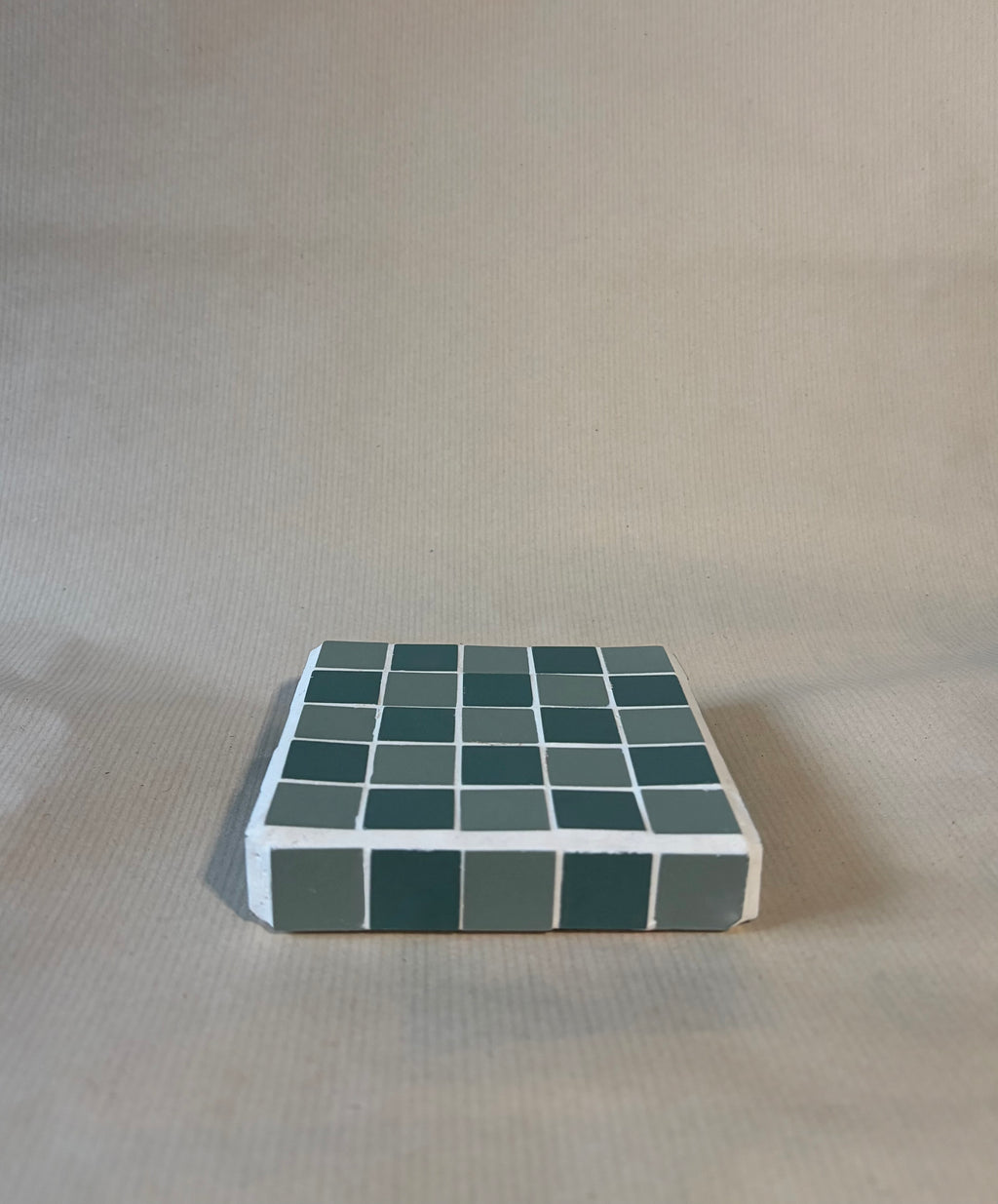 Reversible mosaic coaster-candle holder