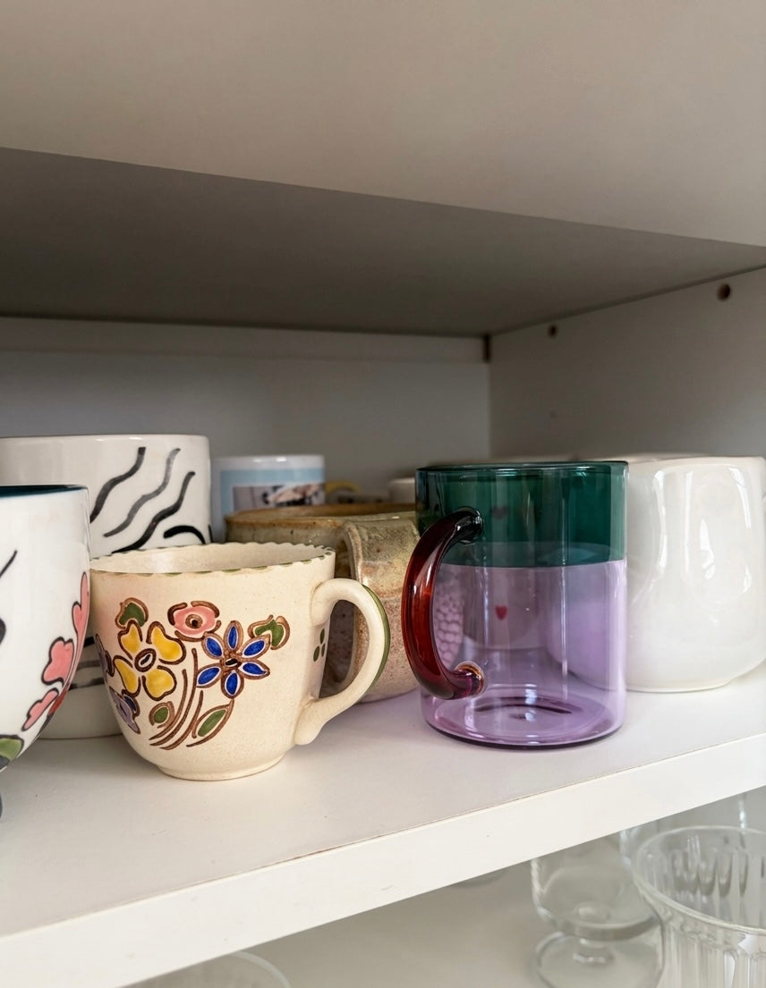 Pablo Glass Mug - Lilac and Green