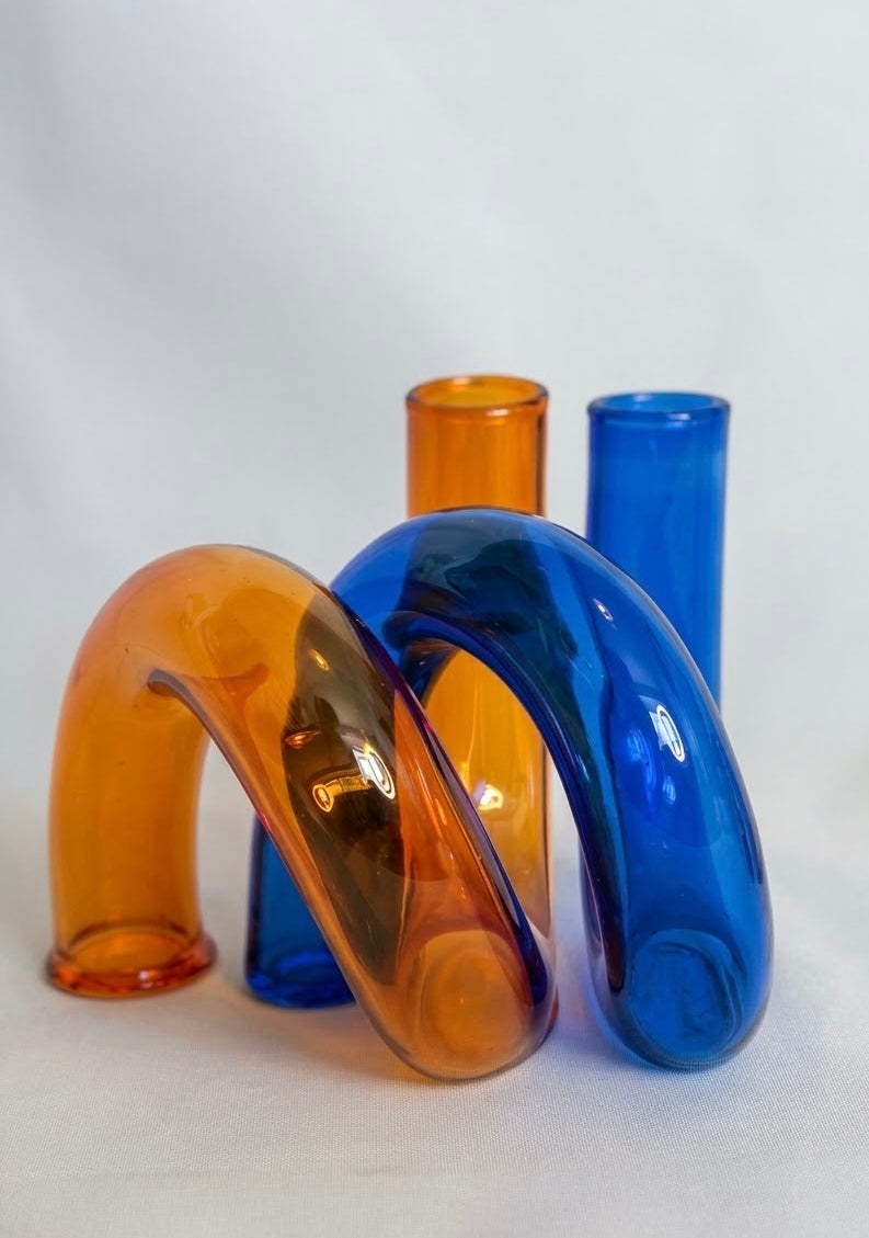 Twist Flower Vase: Orange