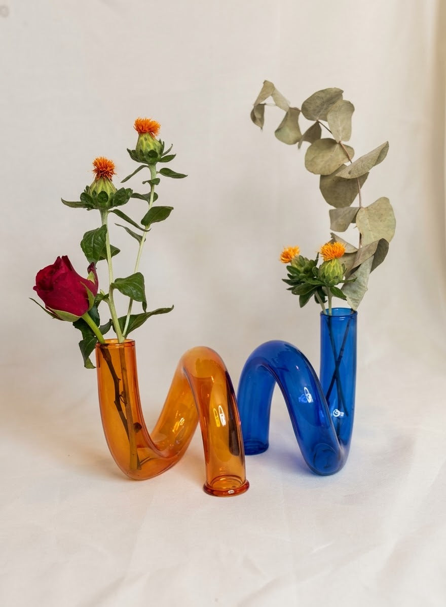 Twist Flower Vase: Orange