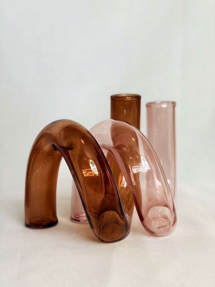 Twist Flower Vase: Brown