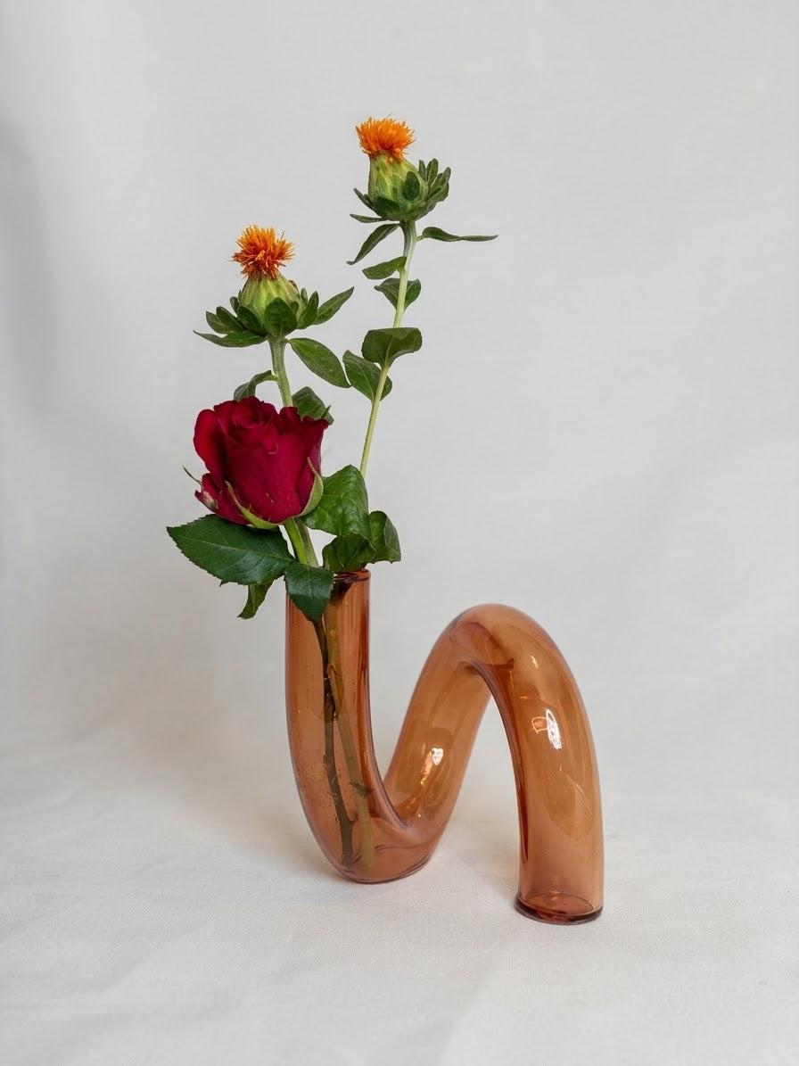 Twist Flower Vase: Brown