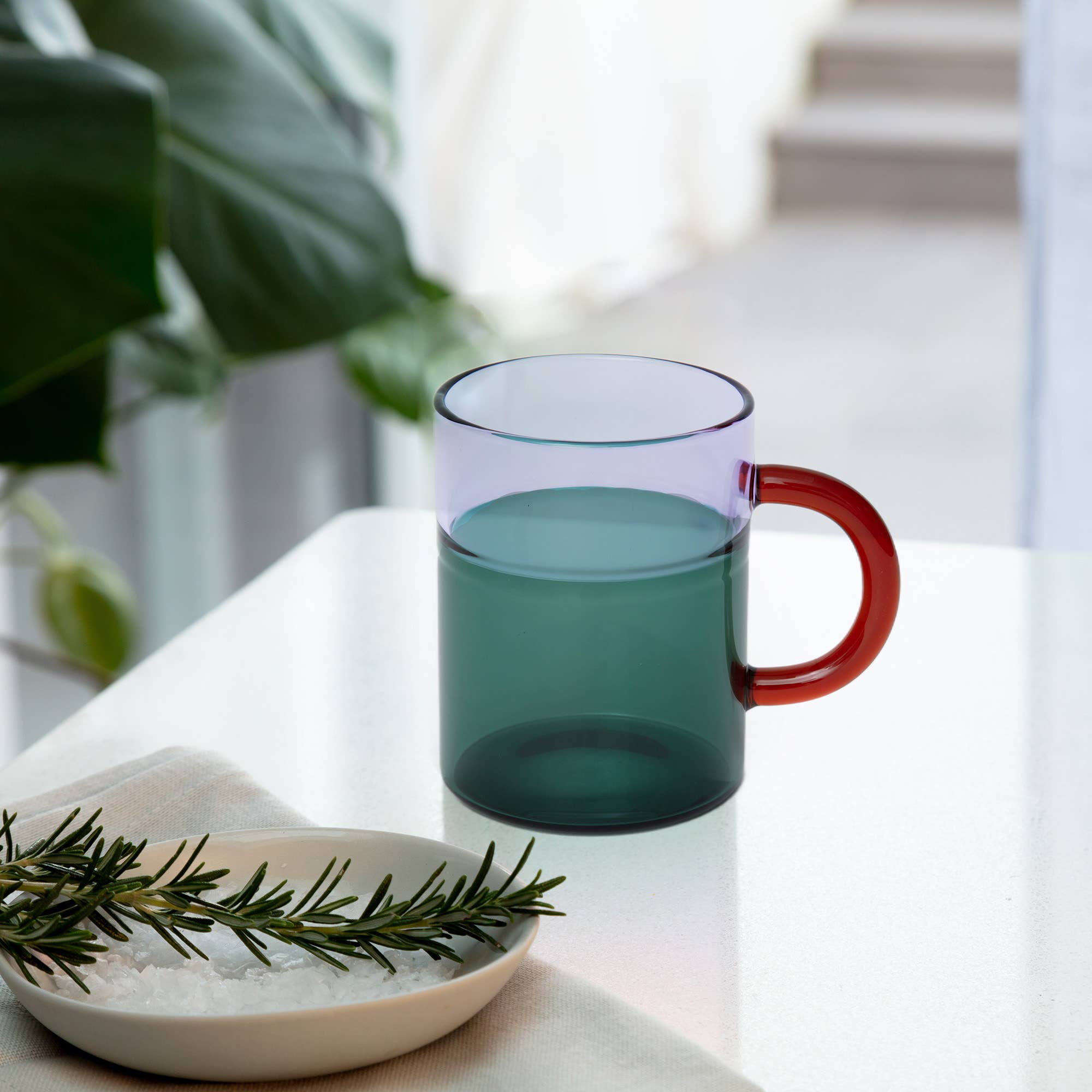 Pablo Glass Mug - Lilac and Green
