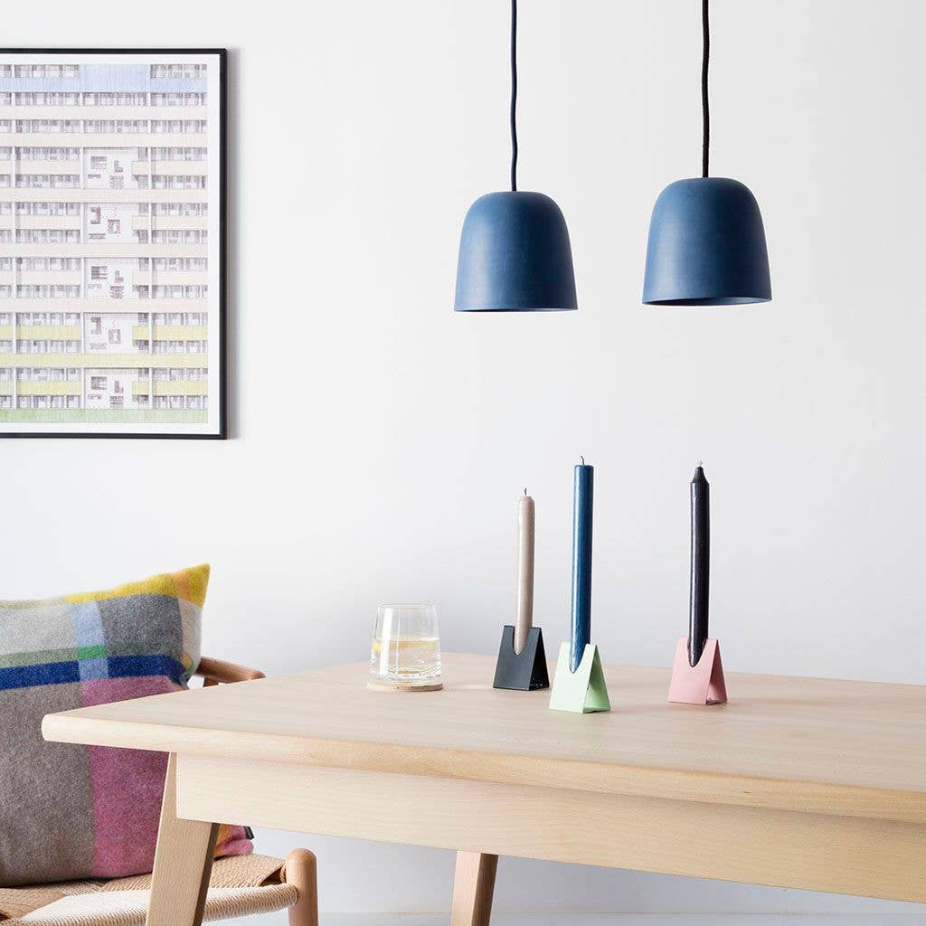 Triangle Candle Holder - Cobalt Blue