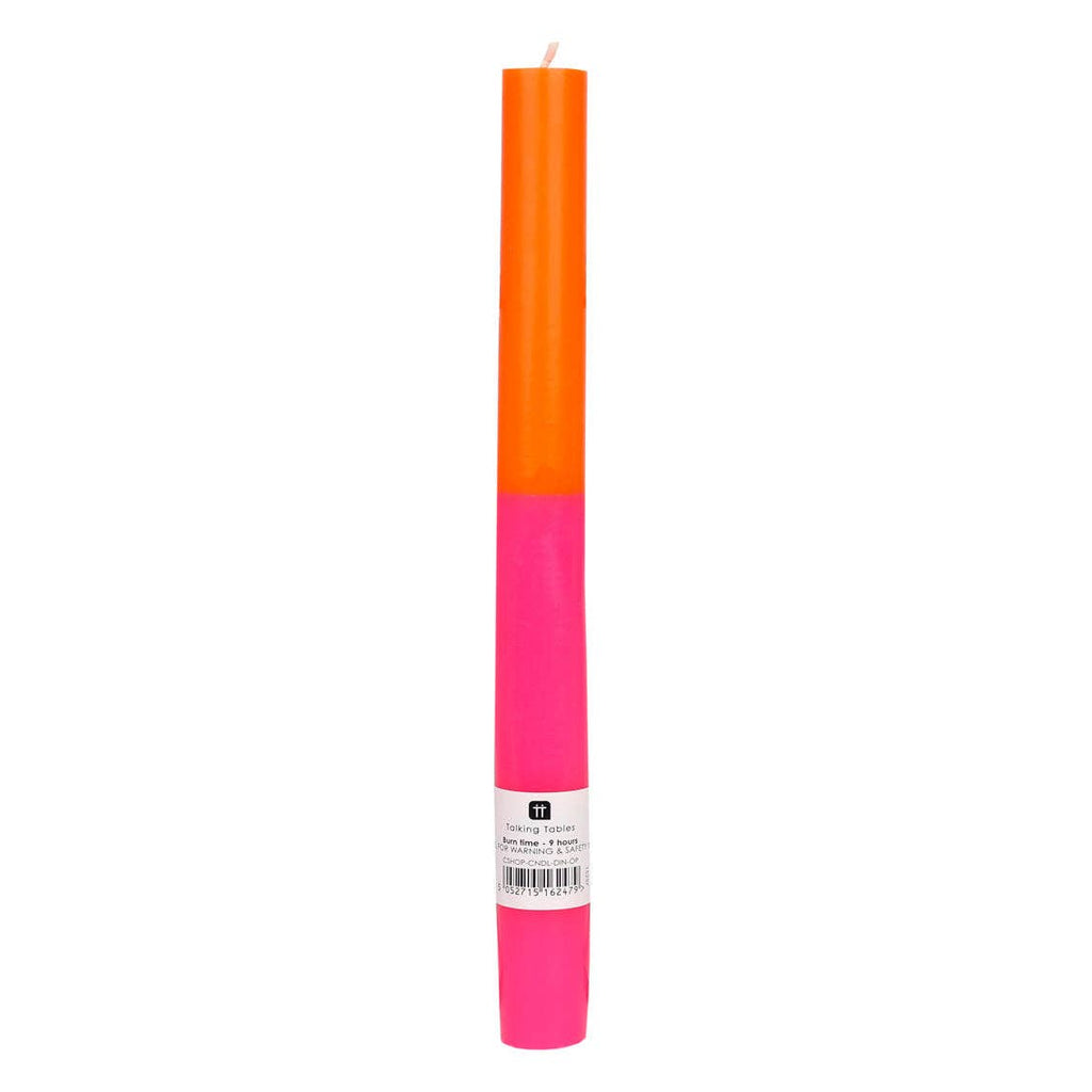 Orange & Pink Straight Dinner Candles - Display