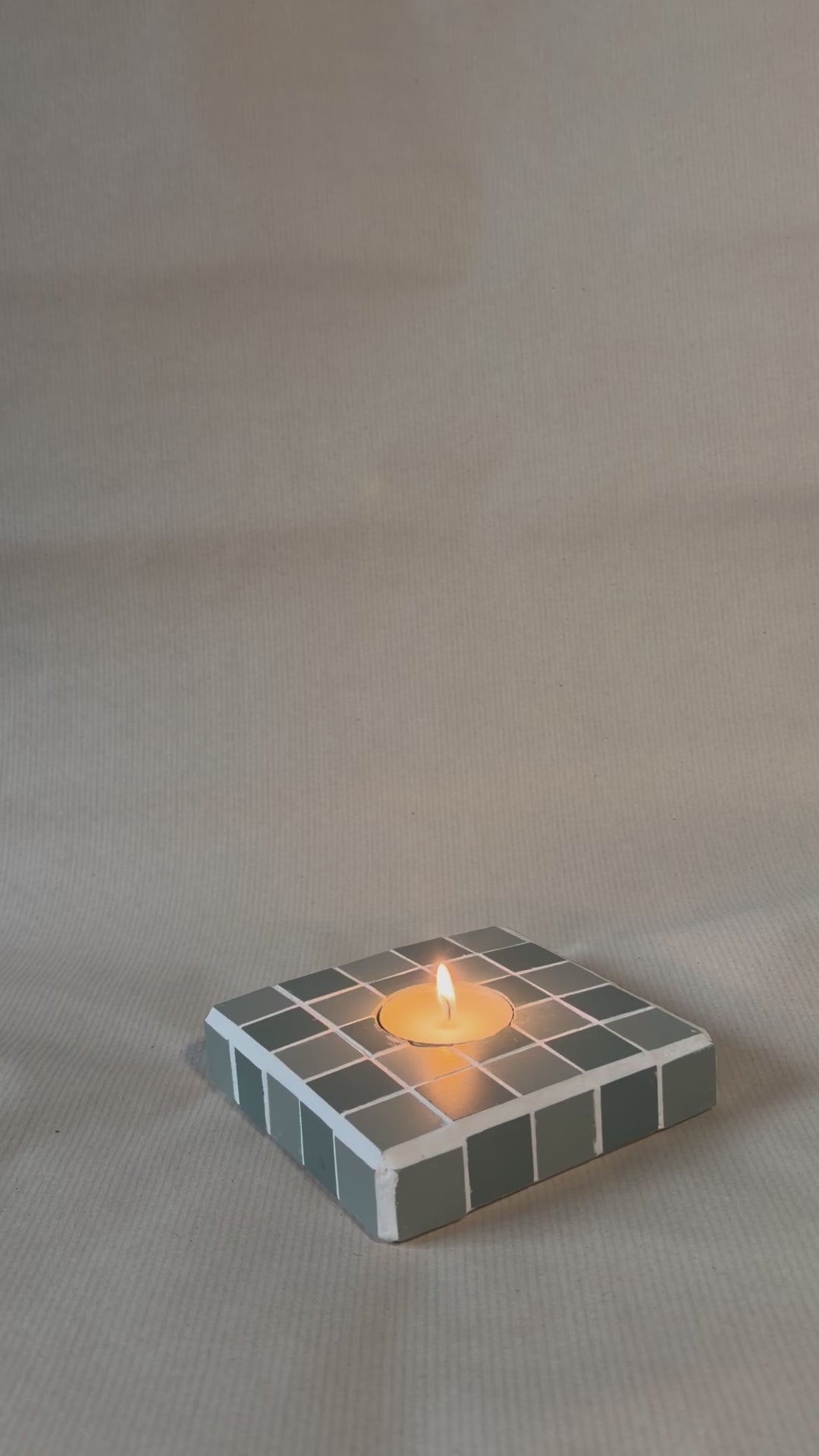 Reversible mosaic coaster-candle holder